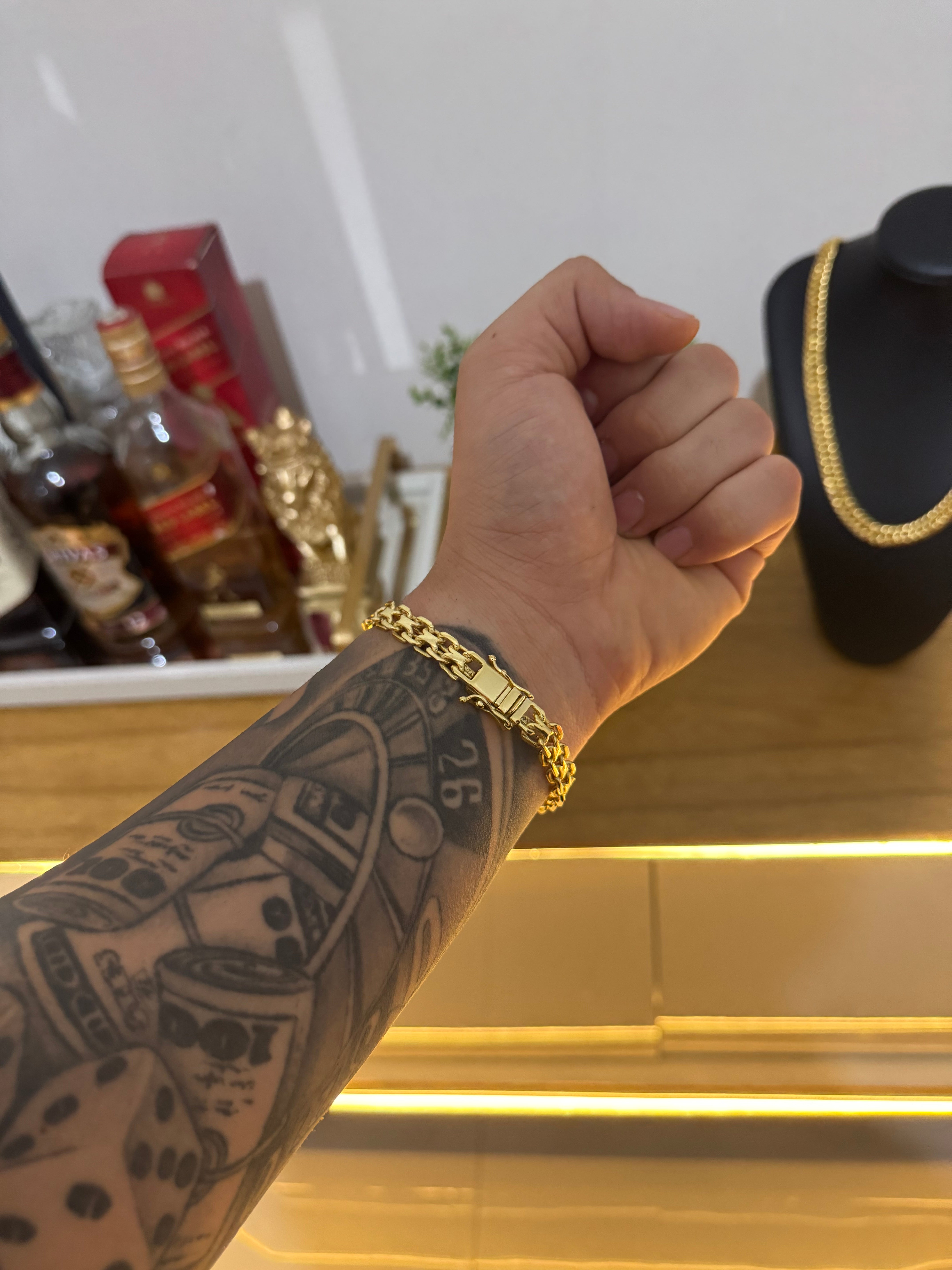 Pulseira Cadeado Duplo (10mm)