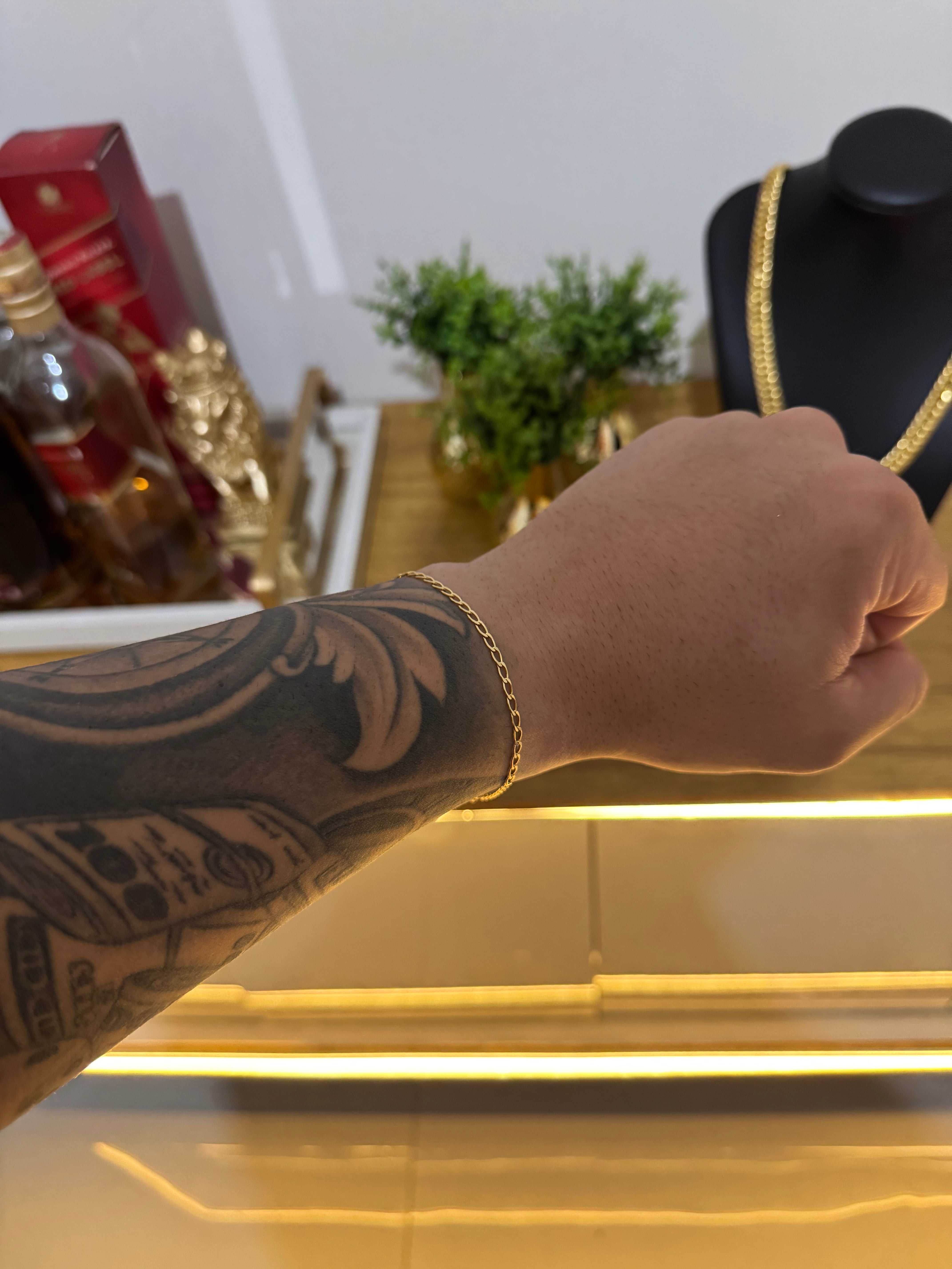 Pulseira Grumet Longa (2mm)(Fecho Tradicional)