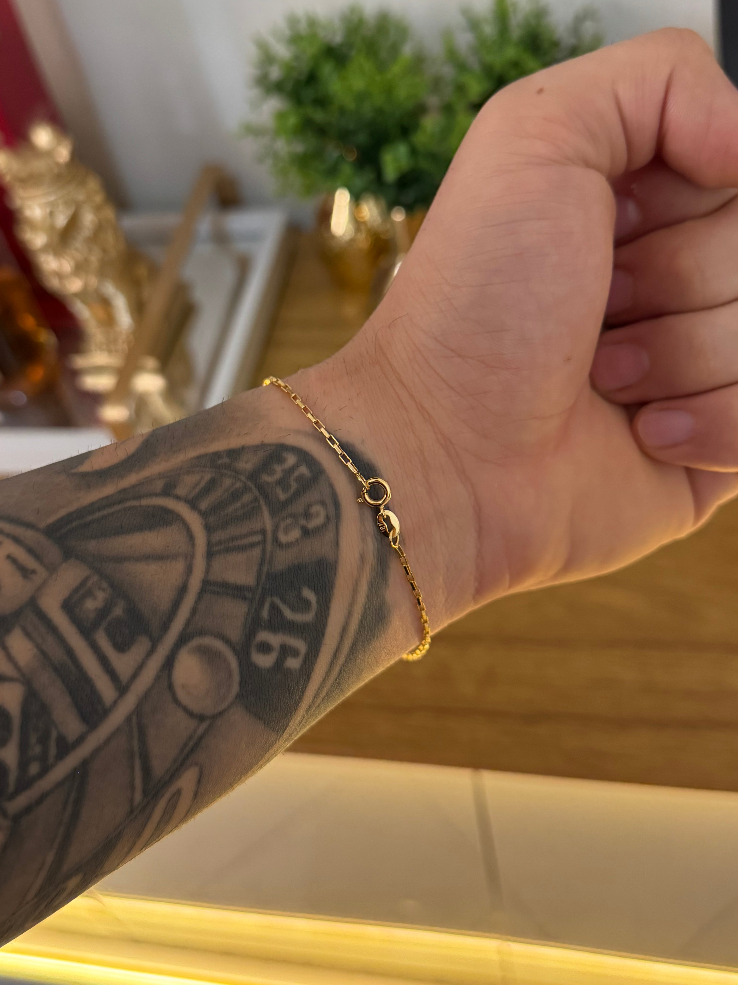 Pulseira Tijolinho (1mm)(Fecho Tradicional)