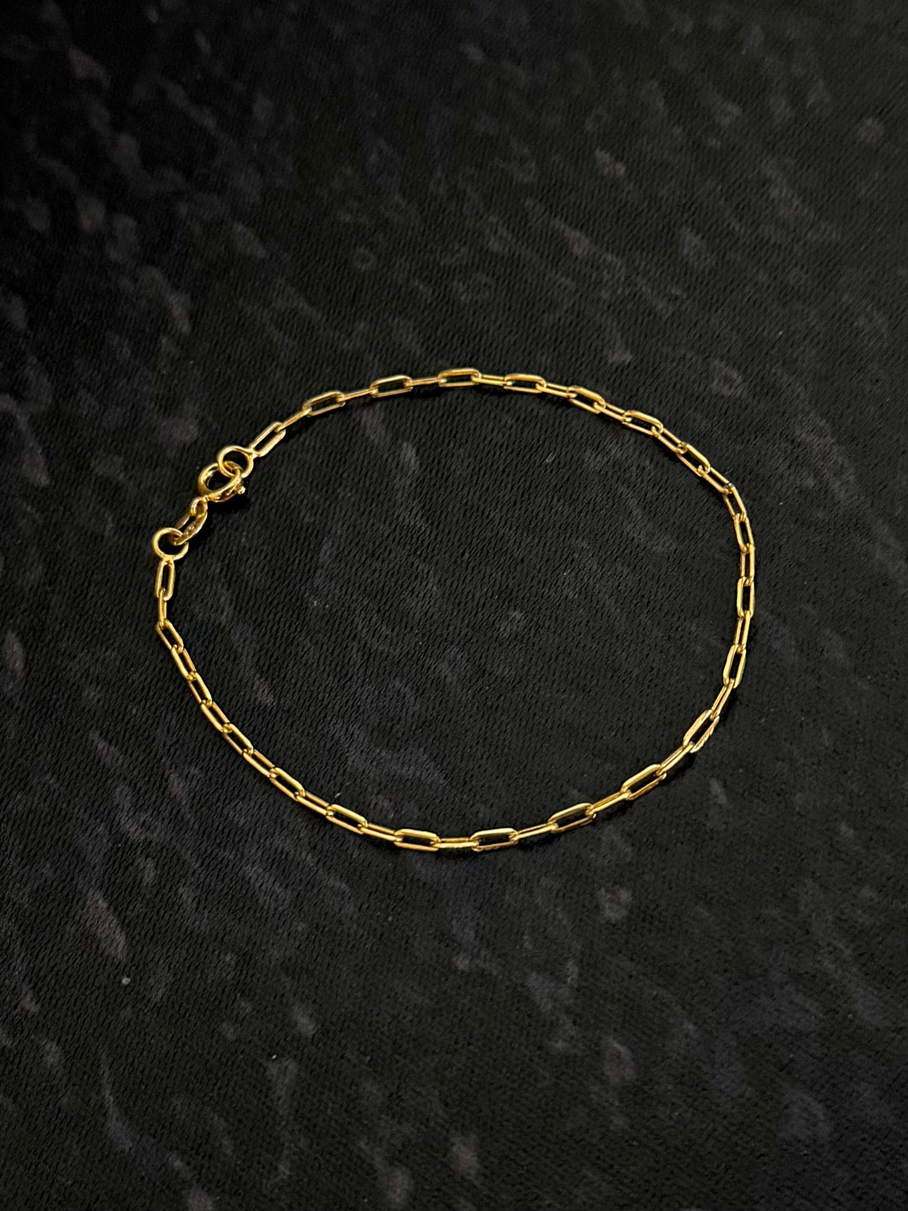 Pulseira Cadeado Alongado (2mm)(Fecho Tradicional)