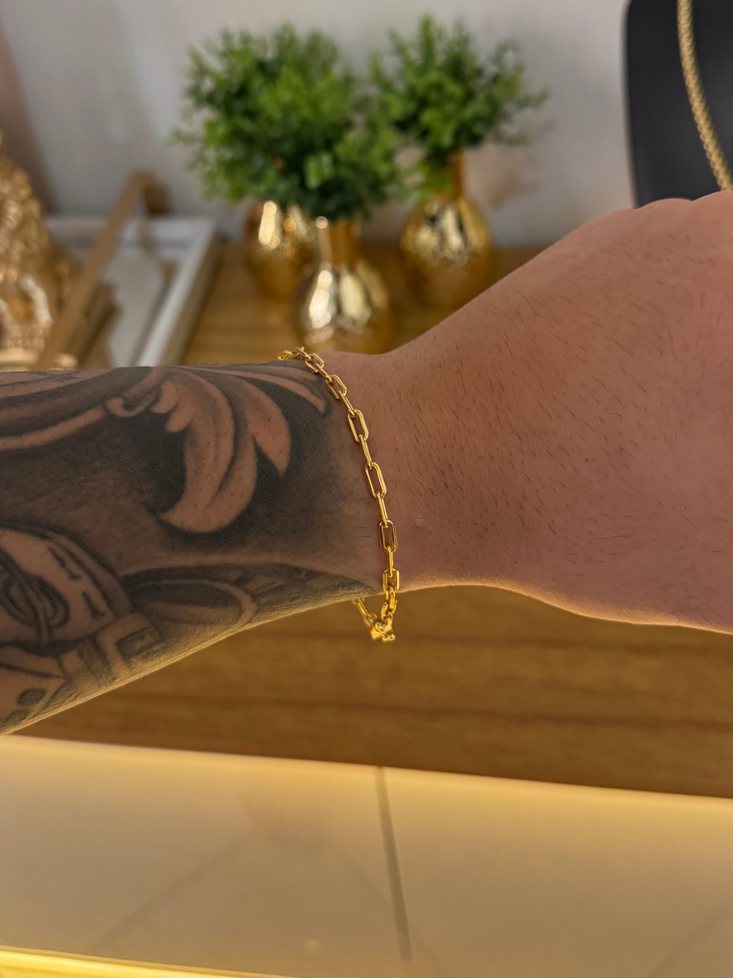 Pulseira Cadeado Alongado (3mm)