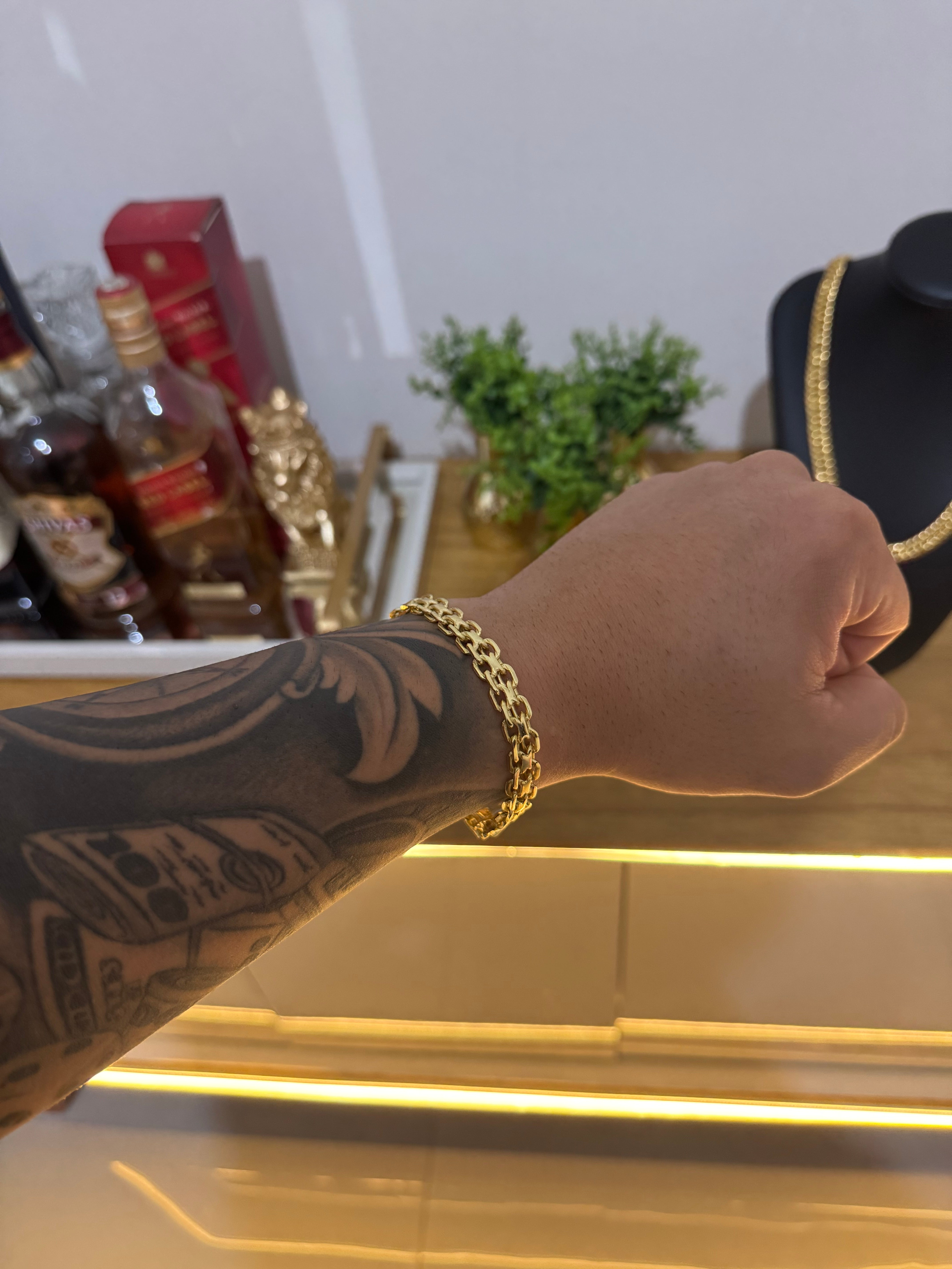 Pulseira Cadeado Duplo (10mm)