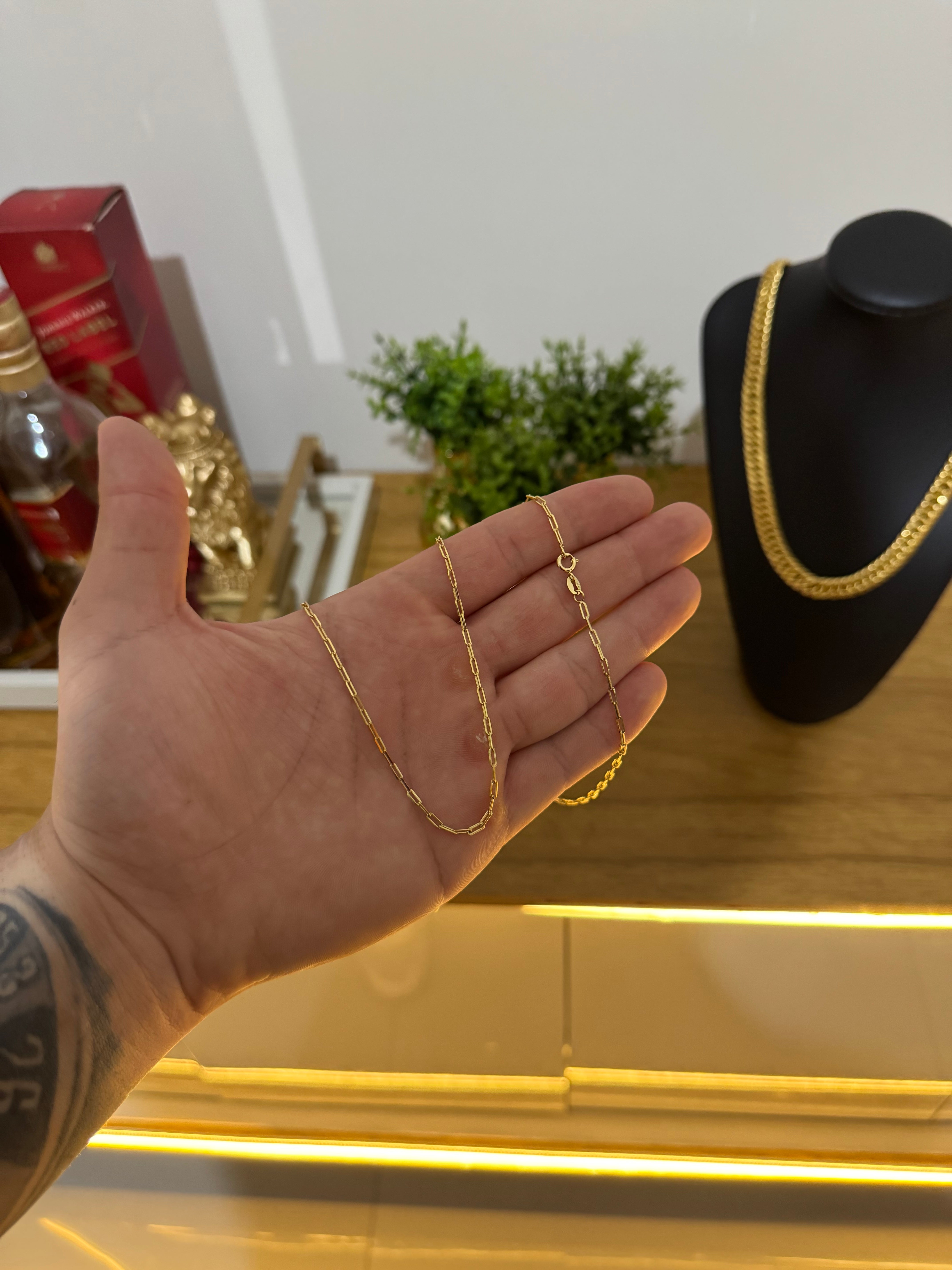 Corrente Cadeado Alongado (2mm)(Fecho Tradicional)